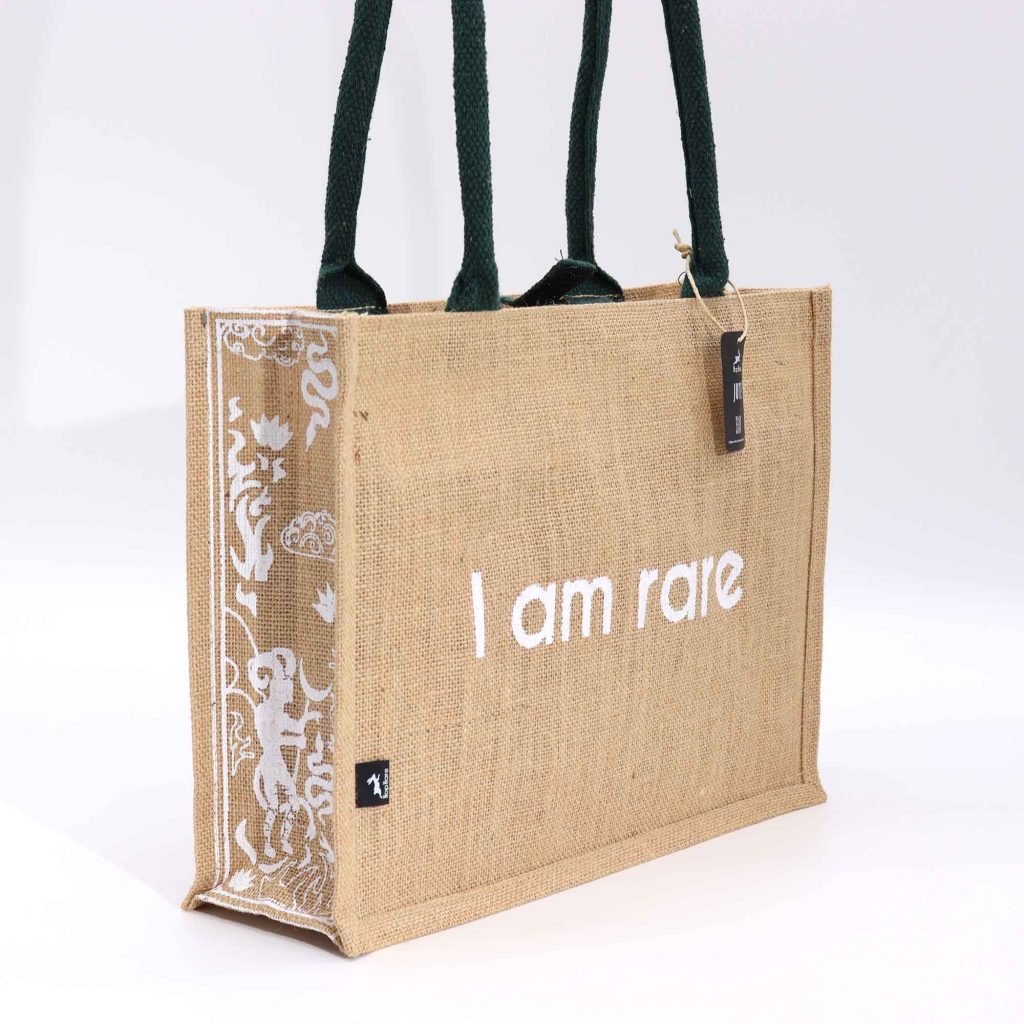 Bolsa grande de yute soy rara