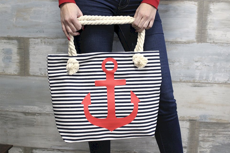 bolso shopper algodon y asas de cuerda