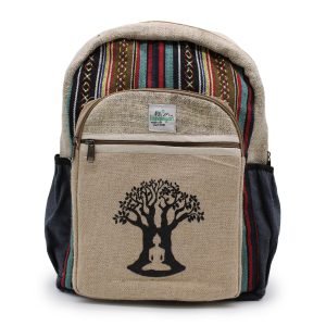 mochila cañamo grande arbol bodhi frontal