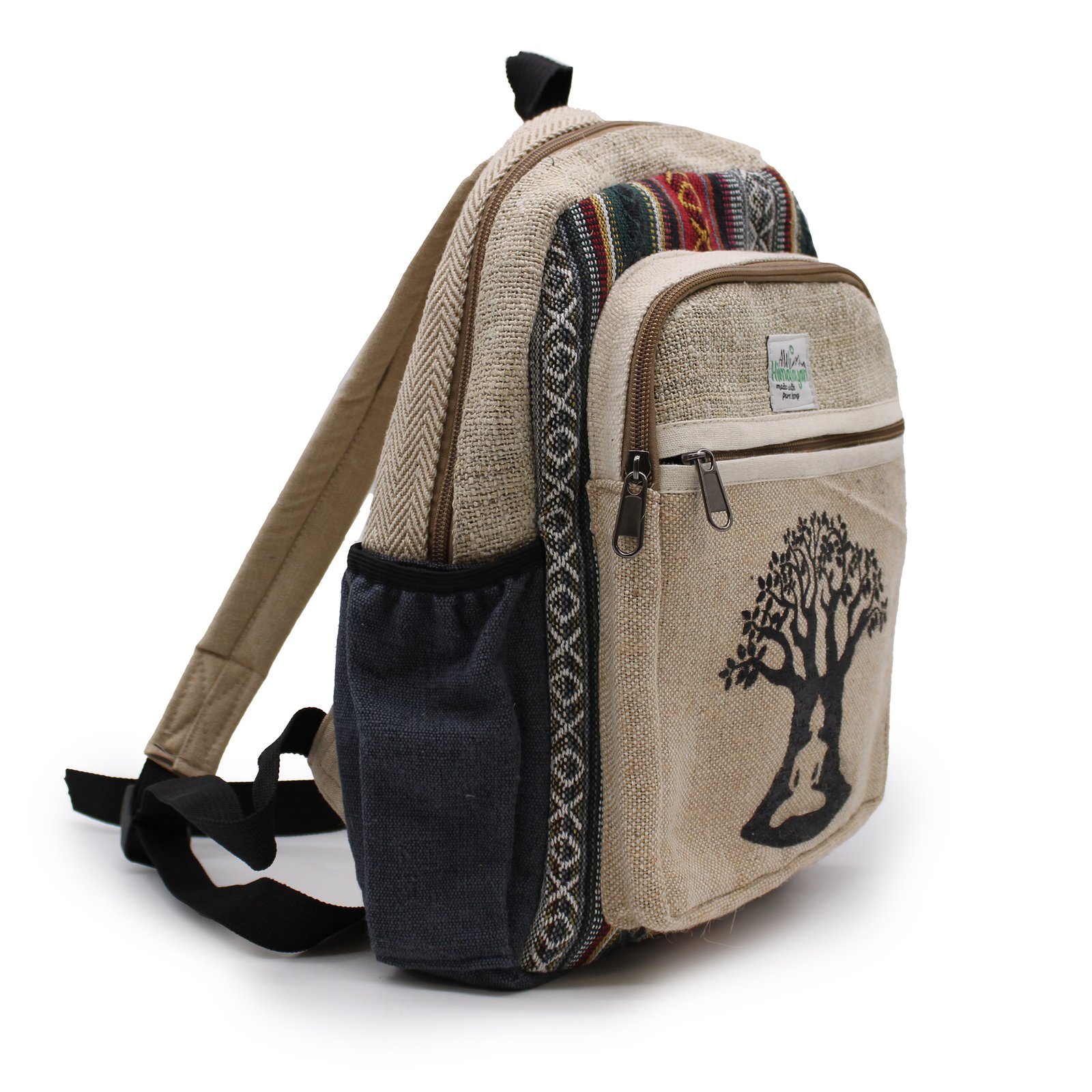 mochila cañamo pequeña arbol bodhi lateral