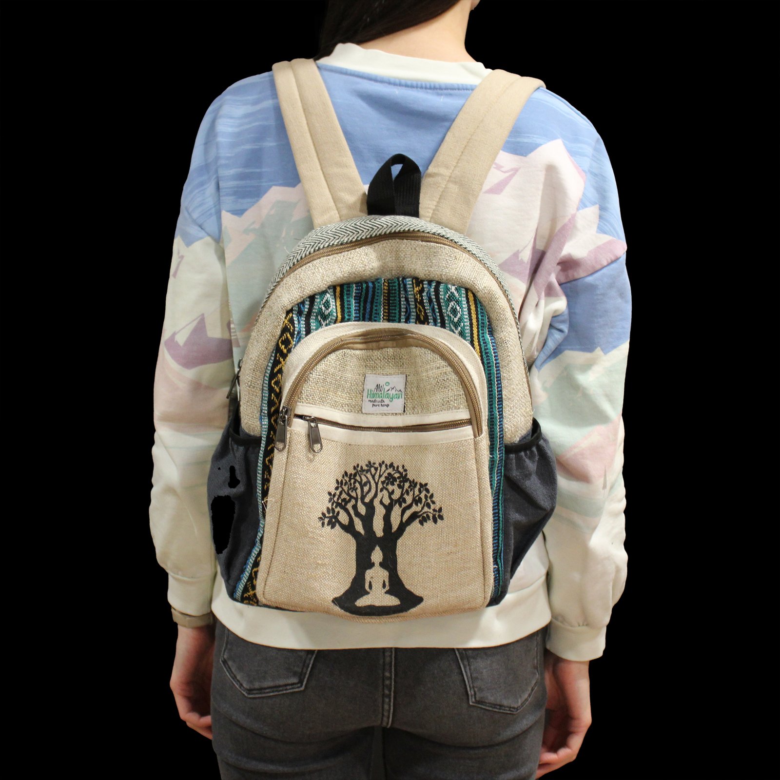 Mochila de cáñamo pequeña Árbol de Bodhi - Imagen 2