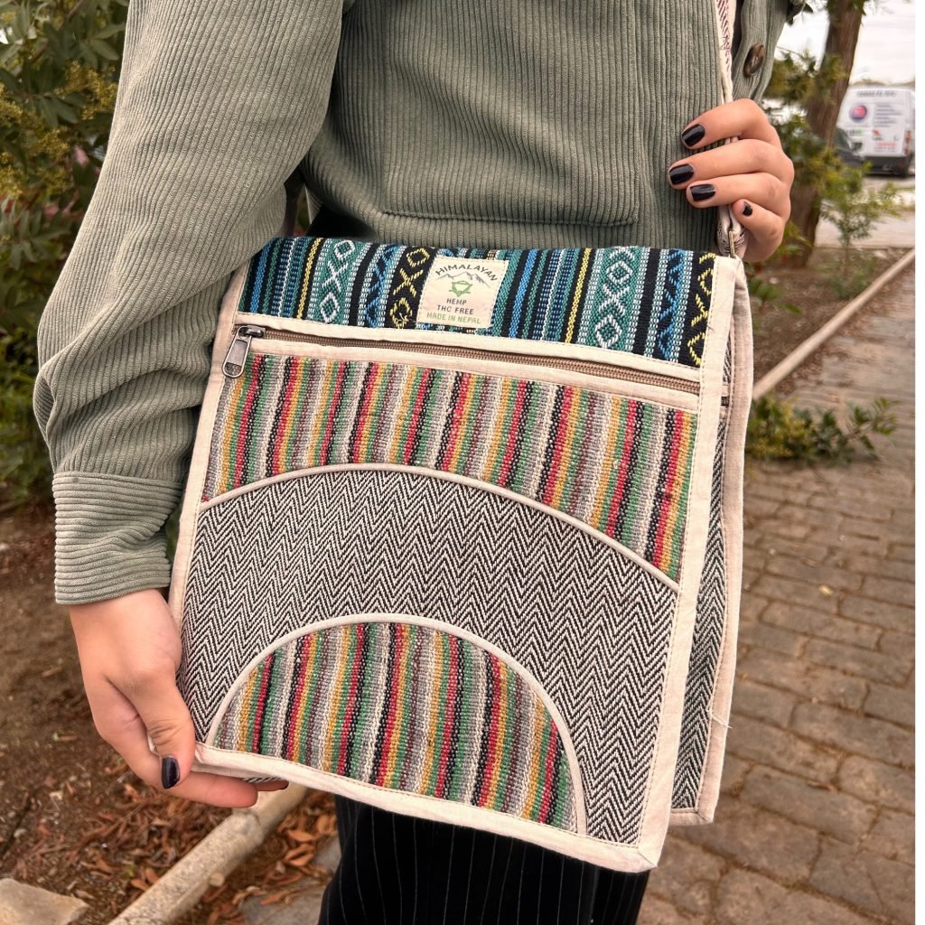 Bolso bandolera Mensajero algodón y cáñamo - Sundara Oriental