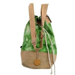 mochila algodon natural verde