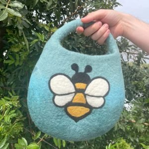 Bolsa de fieltro para abejas - Un asa con imán - Azul y verde