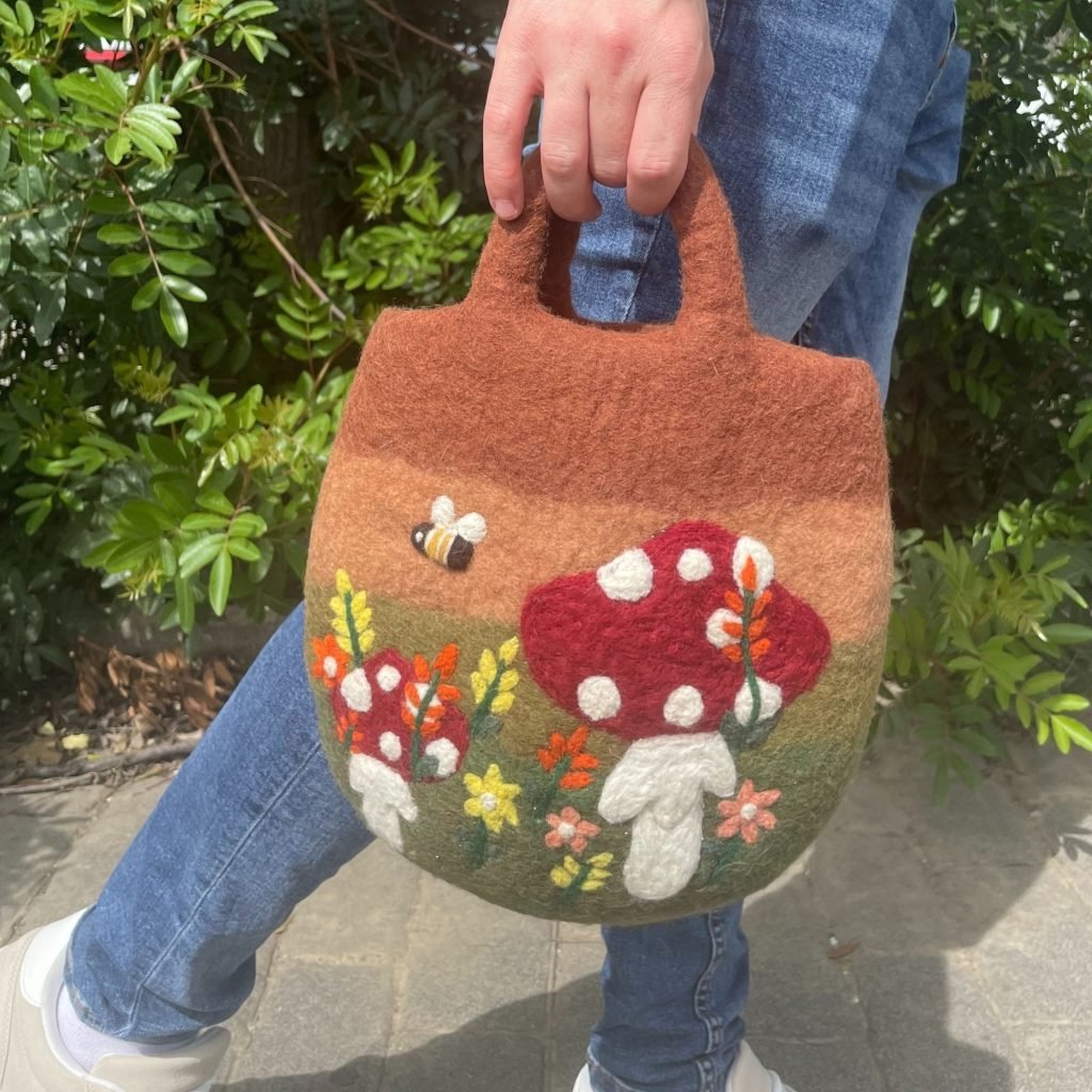 Bolsa de fieltro para jardín de setas - 35 x 27 cm - Sundara Oriental