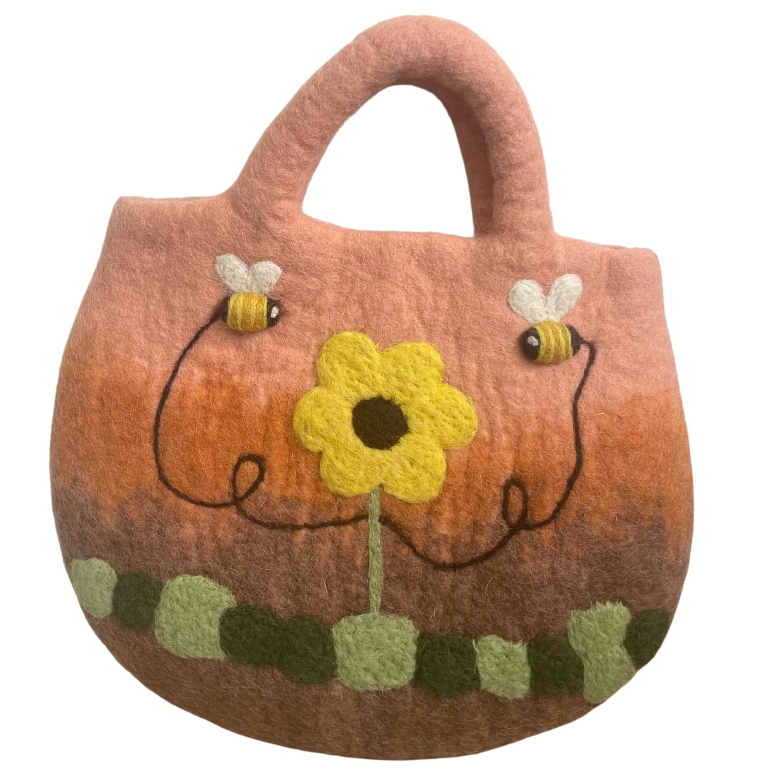Bolsa de fieltro con girasoles y abejas - 35 x 27 cm - Imagen 3
