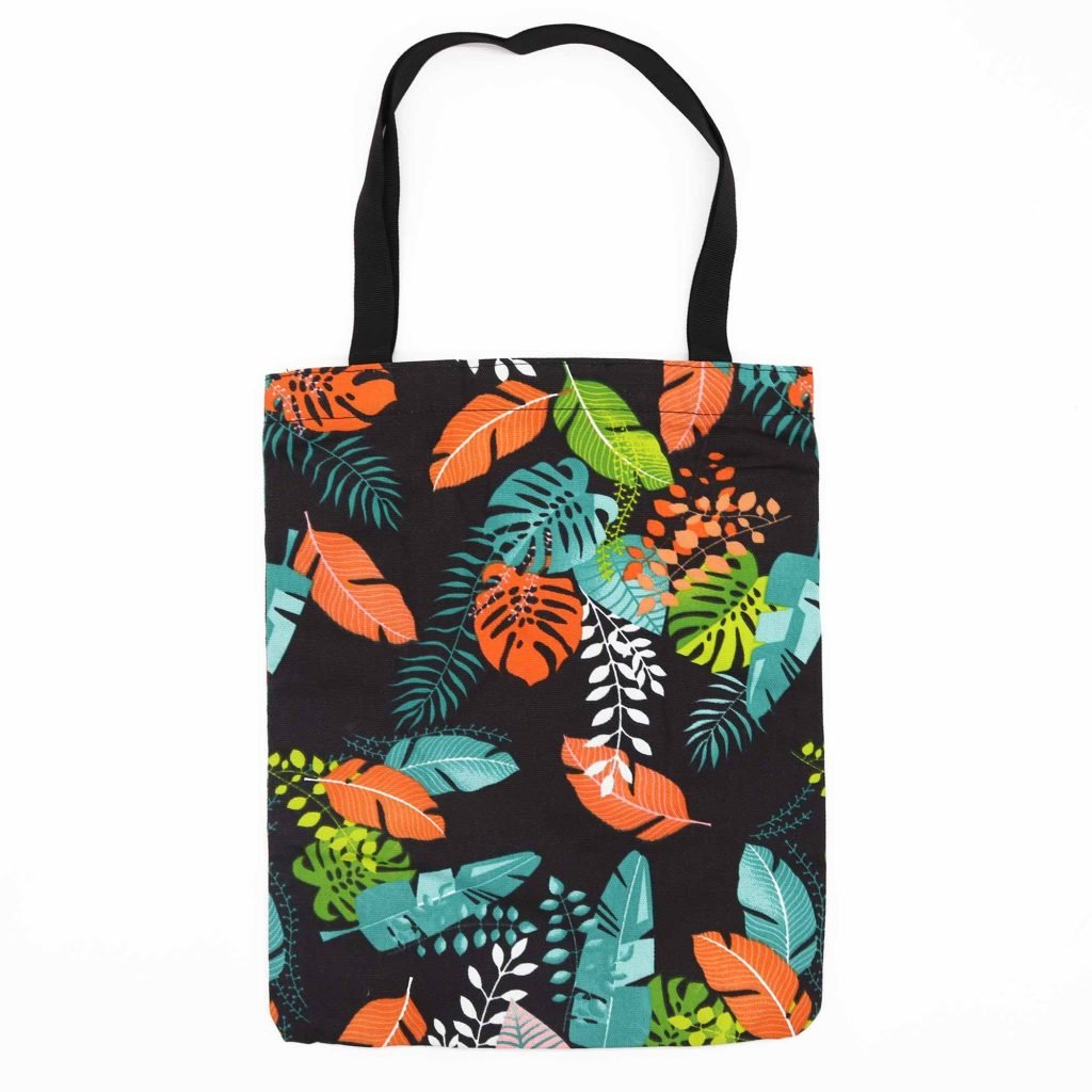 Bolsa Tote Clásica con Cremallera (Motivo Tropical Oscuro) 40x34cm - Sundara Oriental