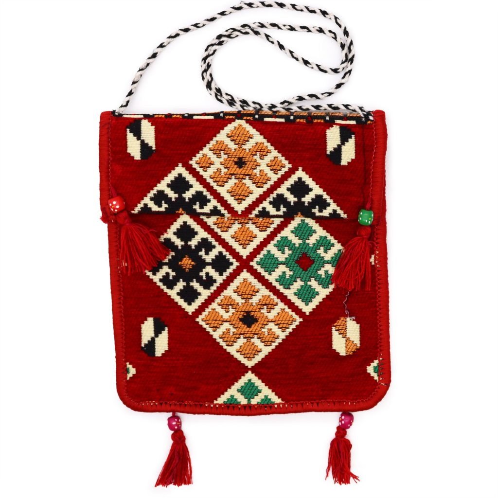 Bolso bandolera rojo Kilim Festival - Sundara Oriental