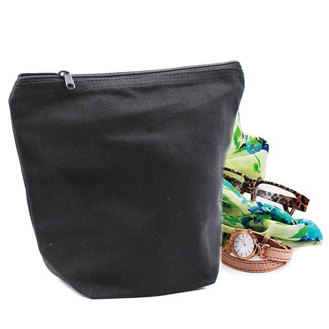 Neceser de algodón negro 10 oz - bolso mediano - Imagen 5