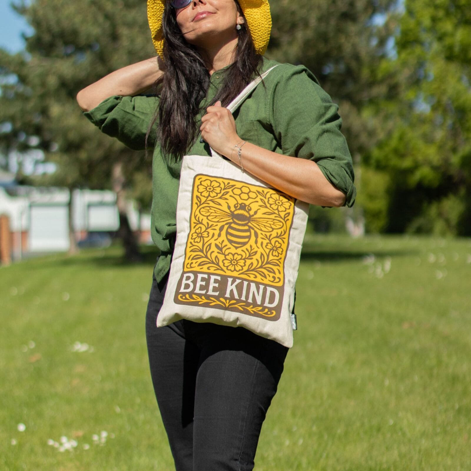 Nomad Sari Icónico Toni Bolsa Tote - Sé amable - Natural 10 oz - Imagen 8