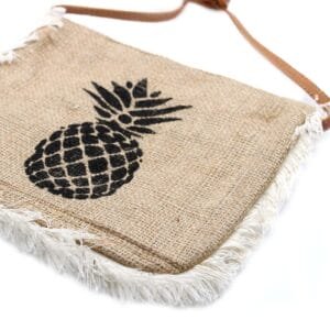 Bolso con flecos - Estampado Piña - Sundara Oriental