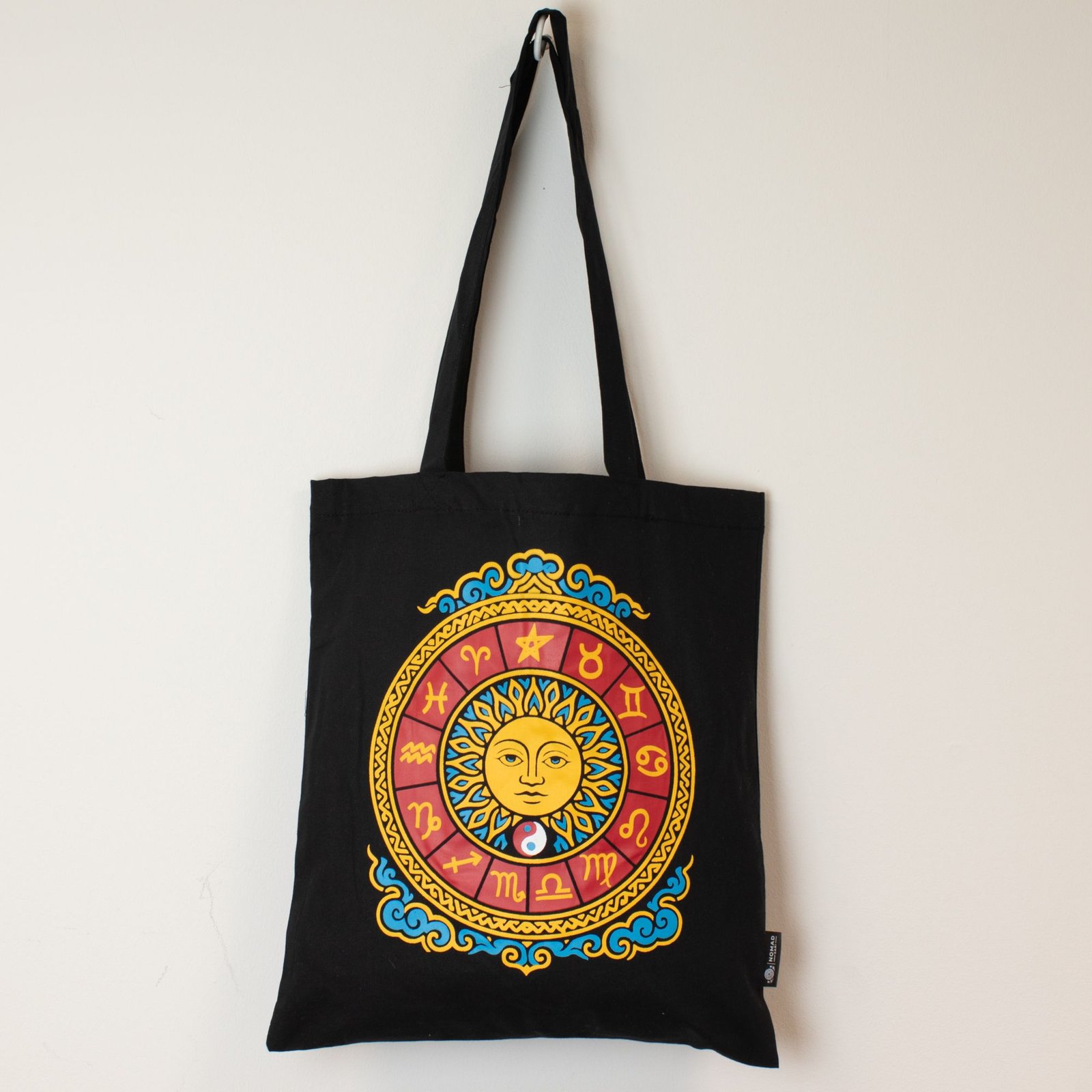 Bolso tote icónico y clásico - Sol del Zodíaco - Negro 6 oz - Imagen 3