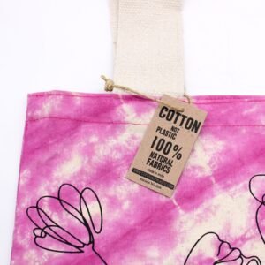 Bolsas de Algod&oacute;n "Tie Dye" (170g) - 38x42x12cm -  Mandala - Magenta - Asa Negra