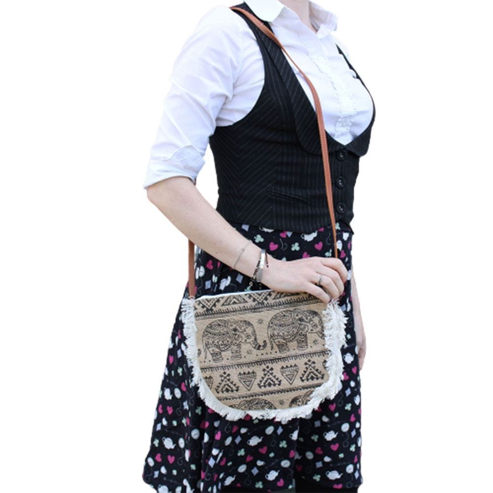 Bolso con flecos - Estampado de Elefante - imagen 4 - Sundara Oriental