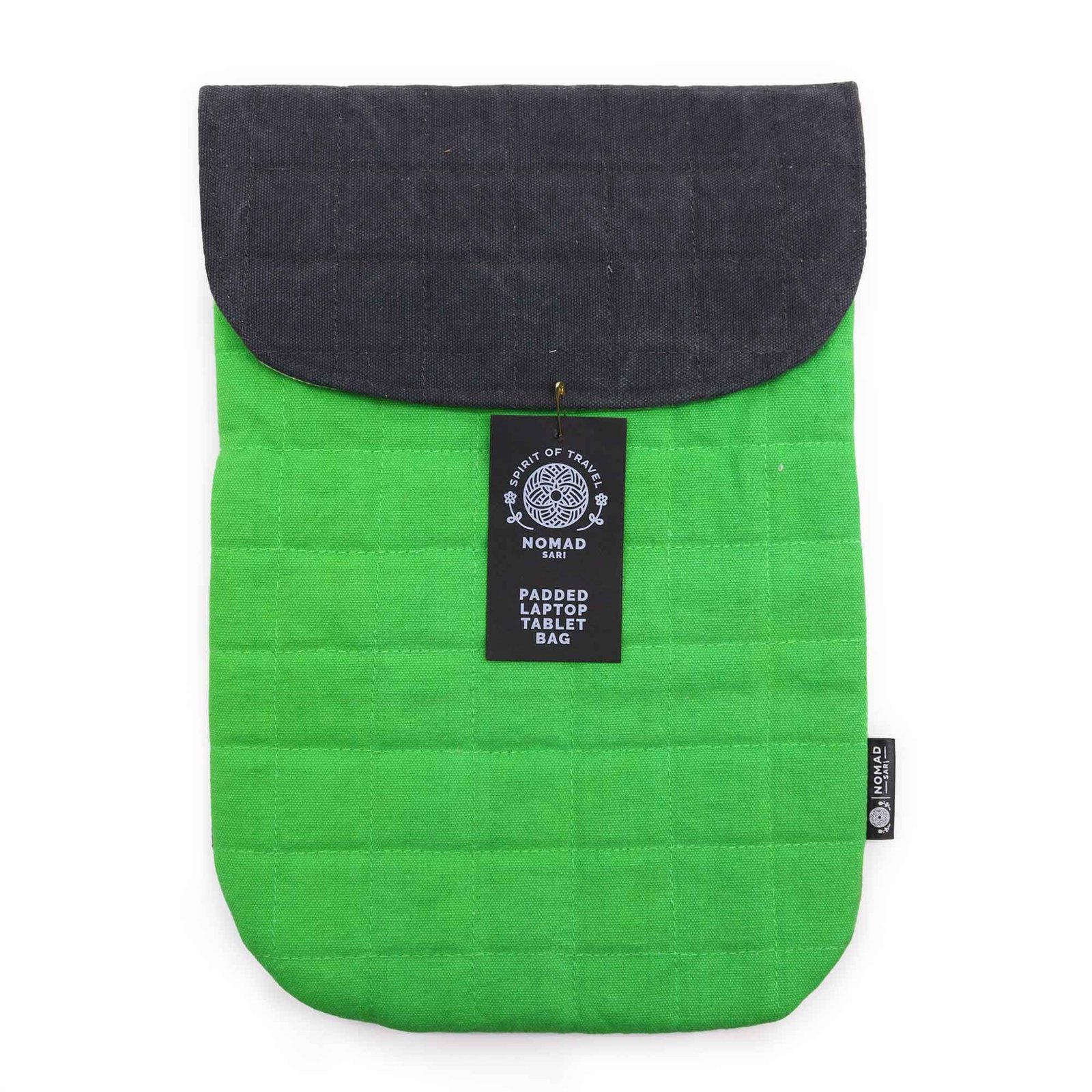 Funda acolchada para computadora portátil - Verde rana - Lavado de piedra de 14oz - Imagen 3