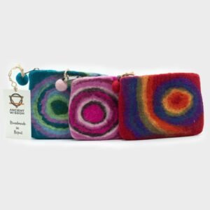 Monedero de Fieltro con Cremallera, Estampado Psicodélico