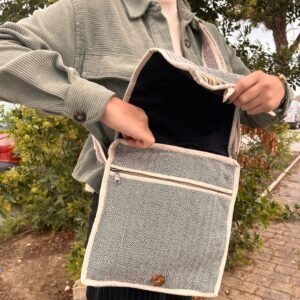 Bolso Mensajero de C&aacute;&ntilde;amo para Port&aacute;til, Dise&ntilde;o Curvas