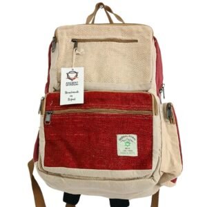 Mochila Grande de Cáñamo, Vino y Crema - Sundara Oriental