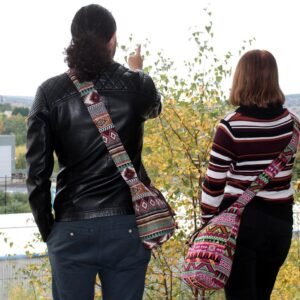 Bolso Jacquard Estilo Estudiante, Color Rosa