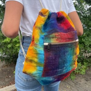 Bolso de C&aacute;&ntilde;amo Tie-Dye con Asa de Cuerda