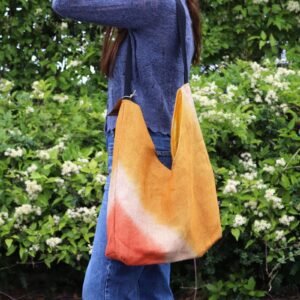Bolso de Hombro de Yute, Color Cúrcuma - Sundara Oriental
