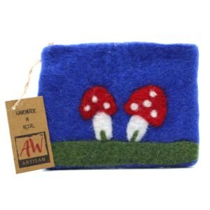 Monedero de Fieltro con Cremallera, Hongos Místicos