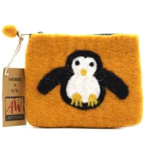 Monedero de Fieltro con Cremallera, Pingüino