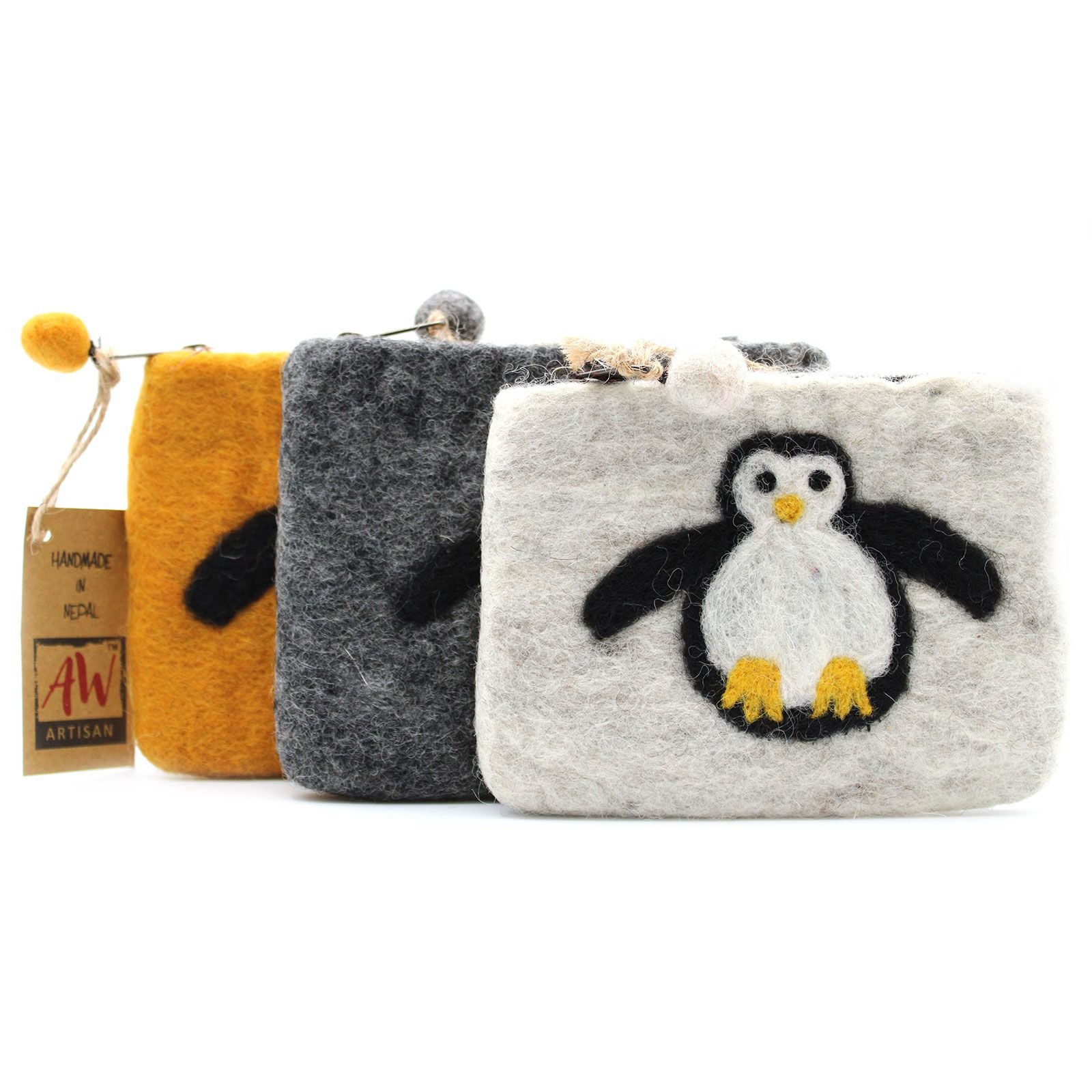 Monedero de Fieltro con Cremallera, Pingüino - imagen 2 - Sundara Oriental