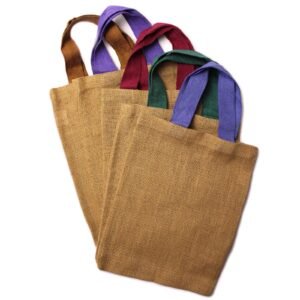 Bolsa de Yute con Asas de Colores