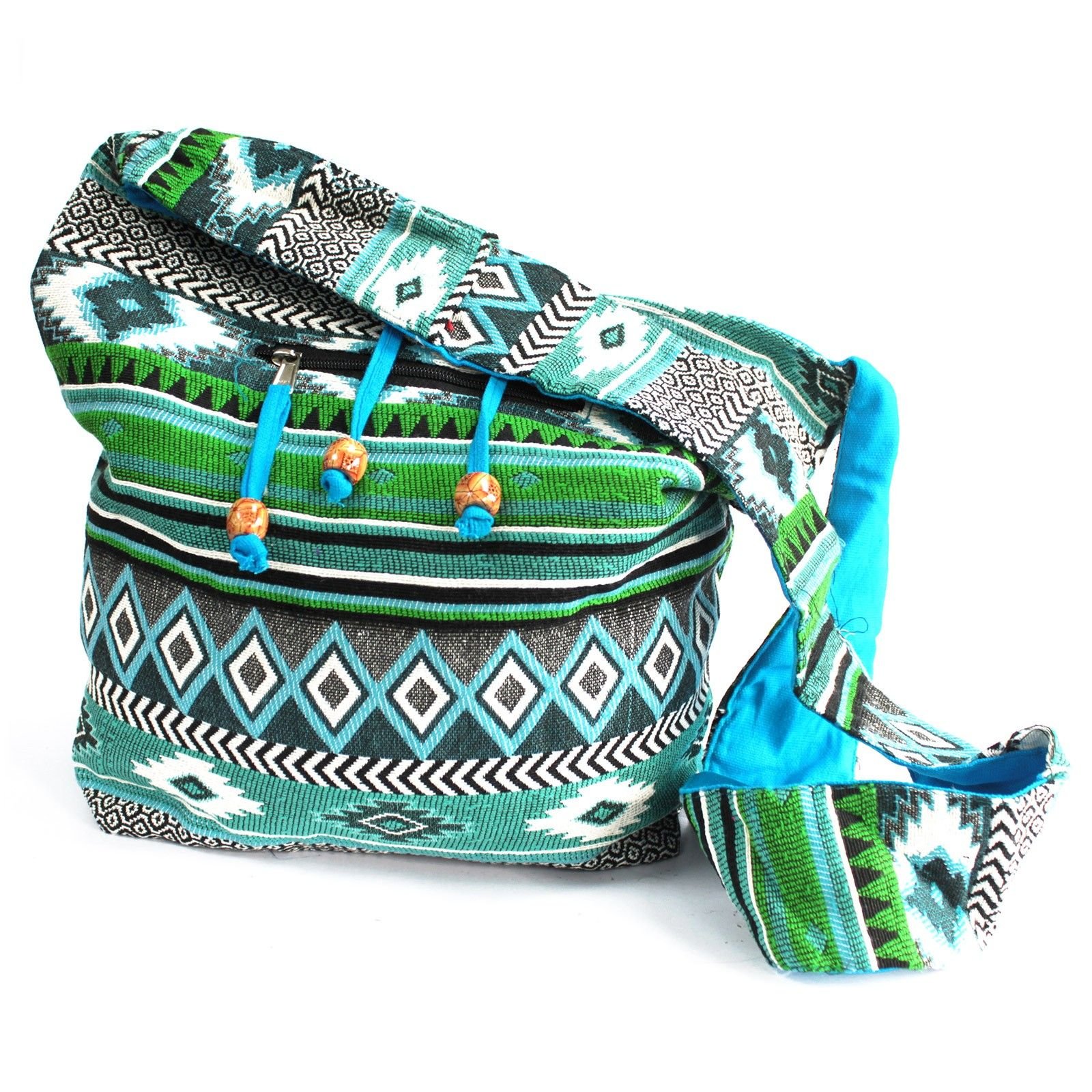 Bolso Jacquard Estilo Estudiante, Verde Azulado - imagen 2 - Sundara Oriental