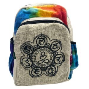 Mochila Mediana de Cáñamo Tie-Dye, 7 Chakras - Sundara Oriental
