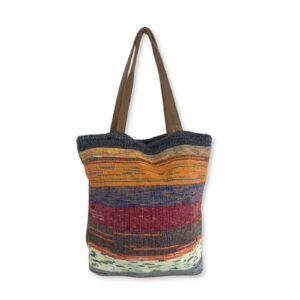Bolso de Tapete Reciclado, Estampado Setas - Sundara Oriental