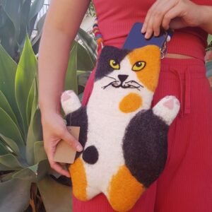 Whitney la bolsa de fieltro del gato plano