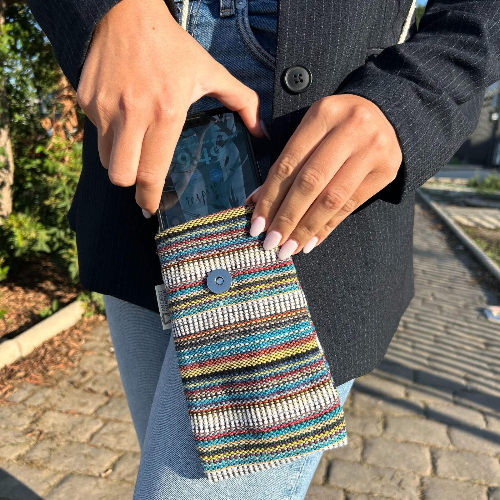 Bolso para Móvil Multicolor, Bordado Búho